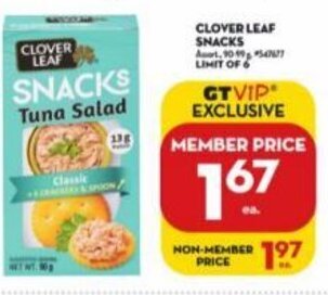 Giant Tiger CLOVER LEAF SNACKS offer
