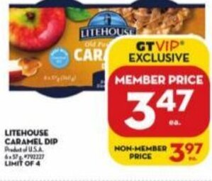 Giant Tiger Litehouse Caramel Dip offer