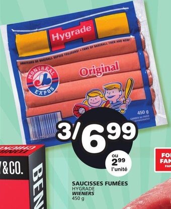 IGA SAUCISSES FUMÉES HYGRADE WIENERS 450 g offer