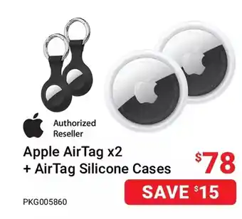 Visions Electronics Apple air tag x2 + airtag silicone cases offer