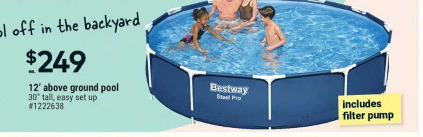 Giant Tiger 12' above ground pool 30 tall, easy set up offer