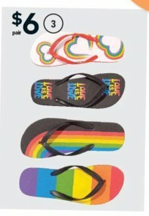 Giant Tiger Adult Pride Flips Flops offer