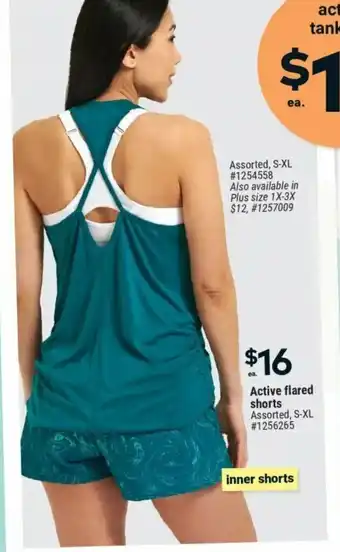 Giant Tiger Active flared shorts Assorted, S-XL offer