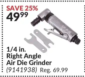 Princess Auto 1/4 in. Right Angle Air Die Grinder (9141938) Reg. 69.99 offer