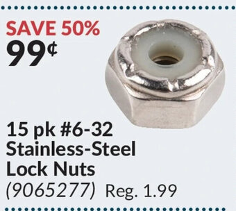 Princess Auto 15 pk #6-32 Stainless-Steel Lock Nuts offer