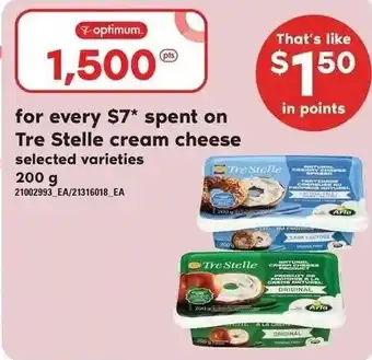 Loblaws Tre Stelle cream cheese selected varieties 200g offer