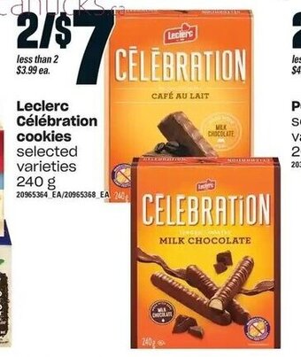 Loblaws Leclerc Célébration cookies 240g offer