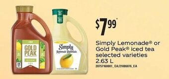 Loblaws Simply Lemonade iced tea selected varieties offer