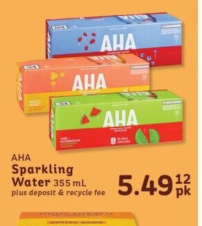 IGA AHA sparkling water 355ml offer