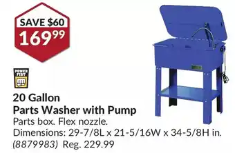 Princess Auto Power fist 20 gallon parts washer with pump offer