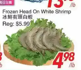 Foody World Frozen head on white shrimp offer
