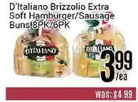 Nations Fresh Foods D'italiano brizzolio extra soft hamburger/sausage buns offer