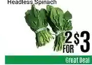 Nations Fresh Foods Headless spinach offer