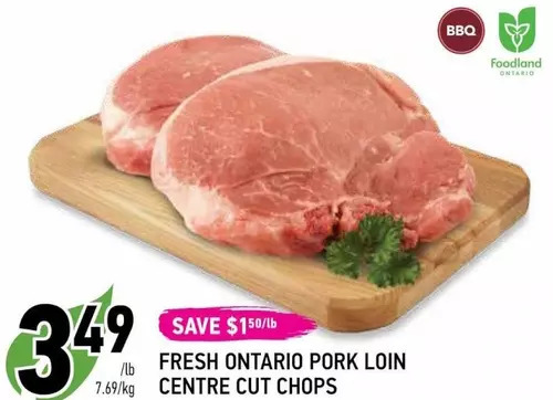 Coppa's Fresh Market Fresh ontario pork loin centure cut chops offer