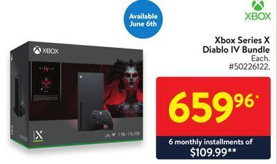 Walmart Xbox series x diablo iv bundle offer