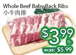 Ample Food Market Whole beef baby back ribs offer