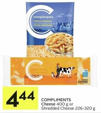 IGA COMPLIMENTS Cheese 400 g or Shredded Cheese 226-320 g offer