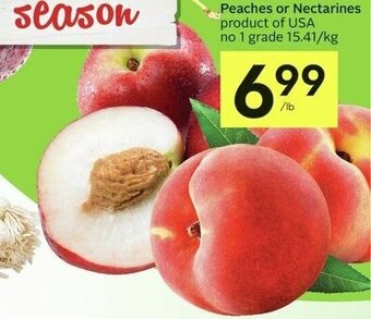 IGA Peaches or Nectarines product of USA no 1 grade 15.41/kg offer