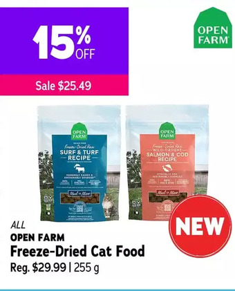 Ren’s Pets Depot Open farm freeze-dried cat food offer