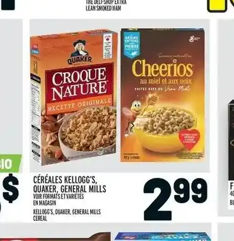 Metro Céréales Kellogg's Quaker, General Mills offer