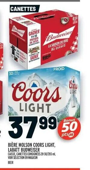 Metro Biére Molson Coors Light offer