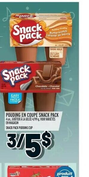 Metro Pouding En Coupe Snack Pack offer