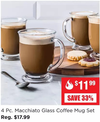 Kitchen Stuff Plus 4 pc. macchiato glass coffee mug set offer