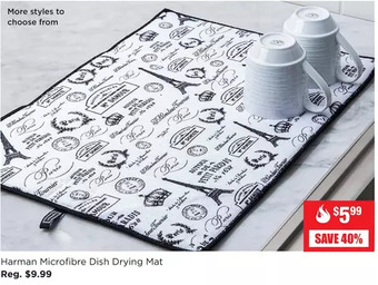 Kitchen Stuff Plus Harman microfibre dish drying mat offer