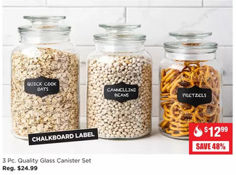 Kitchen Stuff Plus 3 pc. quality glass canister set offer