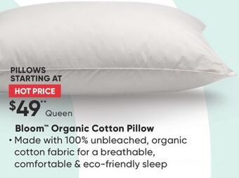 Sleep Country Bloom organic cotton pillow offer