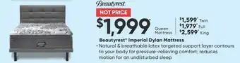 Sleep Country Beautyrest imperial dylan mattress offer