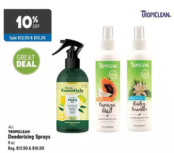Ren’s Pets Depot Tropiclean deodorizing sprays offer
