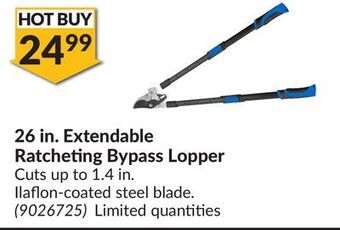 Princess Auto 26 in. extendable ratcheting bypass lopper offer