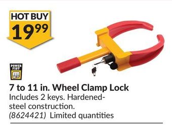 Princess Auto 7 to 11 in. wheel clamp lock offer