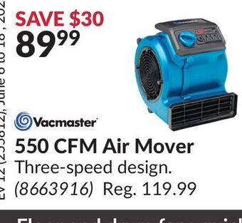 Princess Auto 550 cfm air mover offer