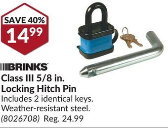 Princess Auto Class iii 5/8 in. locking hitch pin offer