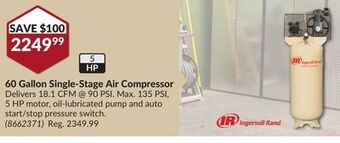 Princess Auto 60 gallon single-stage air compressor offer