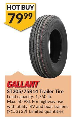 Princess Auto St205/75r14 trailer tire offer