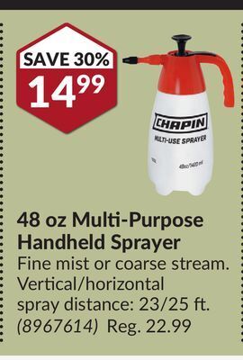 Princess Auto 48 oz multi-purpose handheld sprayer offer