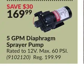 Princess Auto 5 gpm diaphragm sprayer pump offer