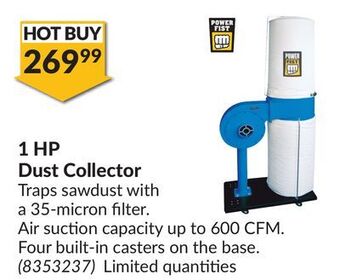 Princess Auto 1 hp dust collector offer