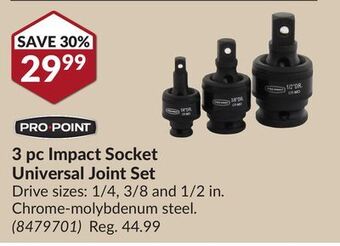 Princess Auto 3 pc impact socket universal joint set offer