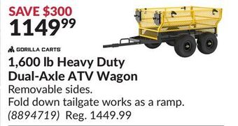 Princess Auto 1, 600 lb heavy duty dual-axle atv wagon offer