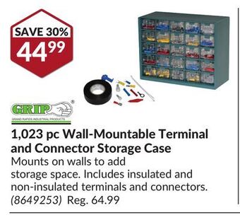 Princess Auto 1,023 pc wall-mountable terminal and connector storage case offer