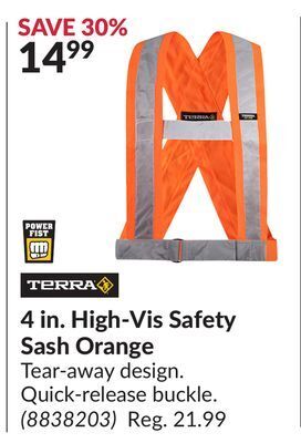Princess Auto 4 in. high-vis safety sash offer
