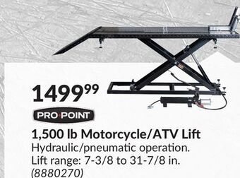 Princess Auto 1, 500 lb motorcycle/atv lift offer