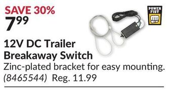 Princess Auto 12v dc trailer breakaway switch offer