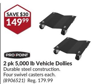 Princess Auto 2 pk 5,000 lb vehicle dollies offer