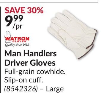 Princess Auto Man handlers driver gloves offer