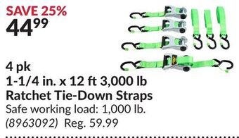 Princess Auto Ratchet tie-down straps offer